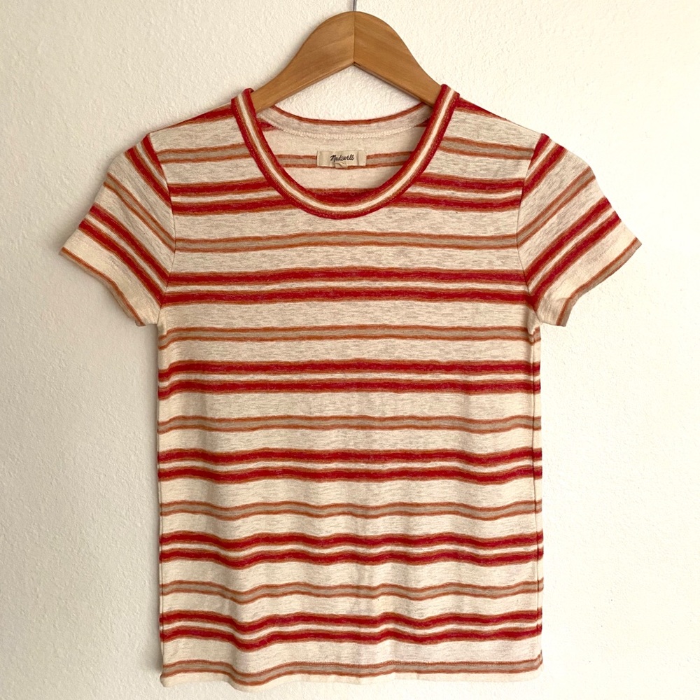 MADEWELL Hi-Fi Shrunken Tee in Vonda, stripes, XS